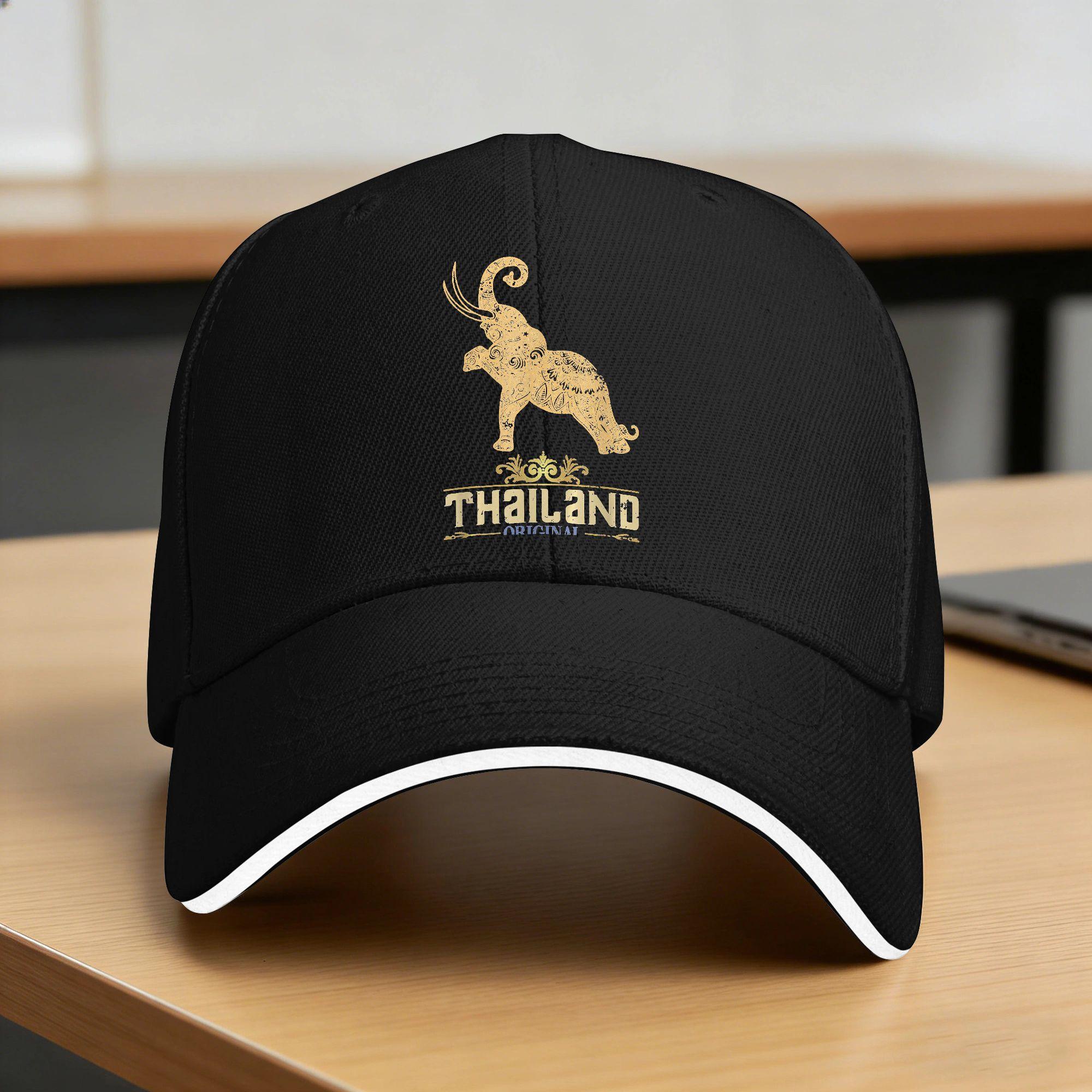 Vintage Thailand Baseballkappe Wandern Angeln Sonnenschild Hip Hop Hüte Paar Damen Vintage Benutzerdefiniertes Logo Baseballkappen One Size black