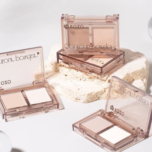 

ROZO - Mini Two-Tone Contouring Palette - 2 Types P01# Milky Grey Brown - 2.4g