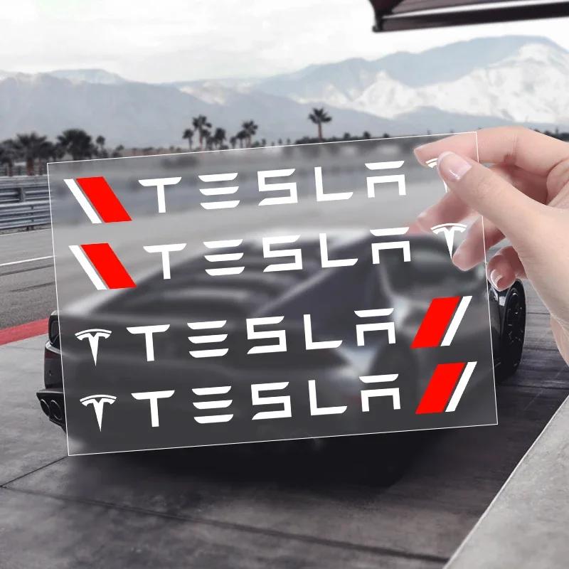 

Car Sticker Tesla 4pcs Car Door Handle Stickers Body Vinyl Stickers Decals Accessories for Tesla 3 S X Y Roadster WYE