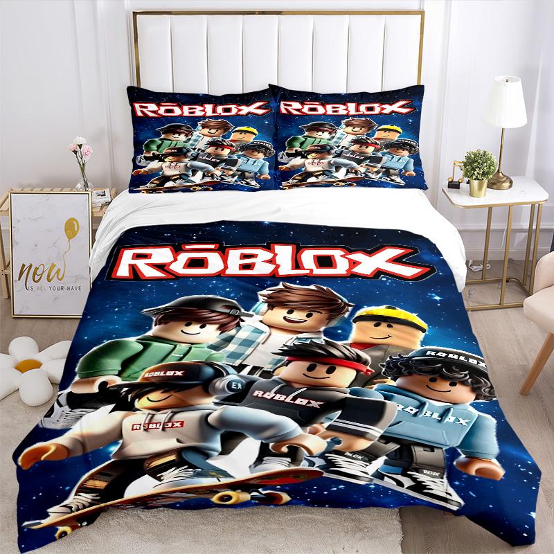 Roblox Game Characters Space Print 3Pcs Bedding Set,Duvet Cover with 2 Bedro,Pillowcase Home Birthday Gift