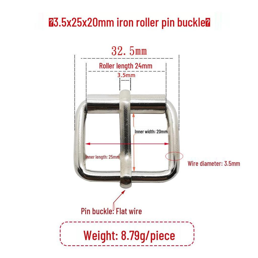 Fivela de Rolo Ajustável de Ferro Prateado para Mochilas e Bolsas