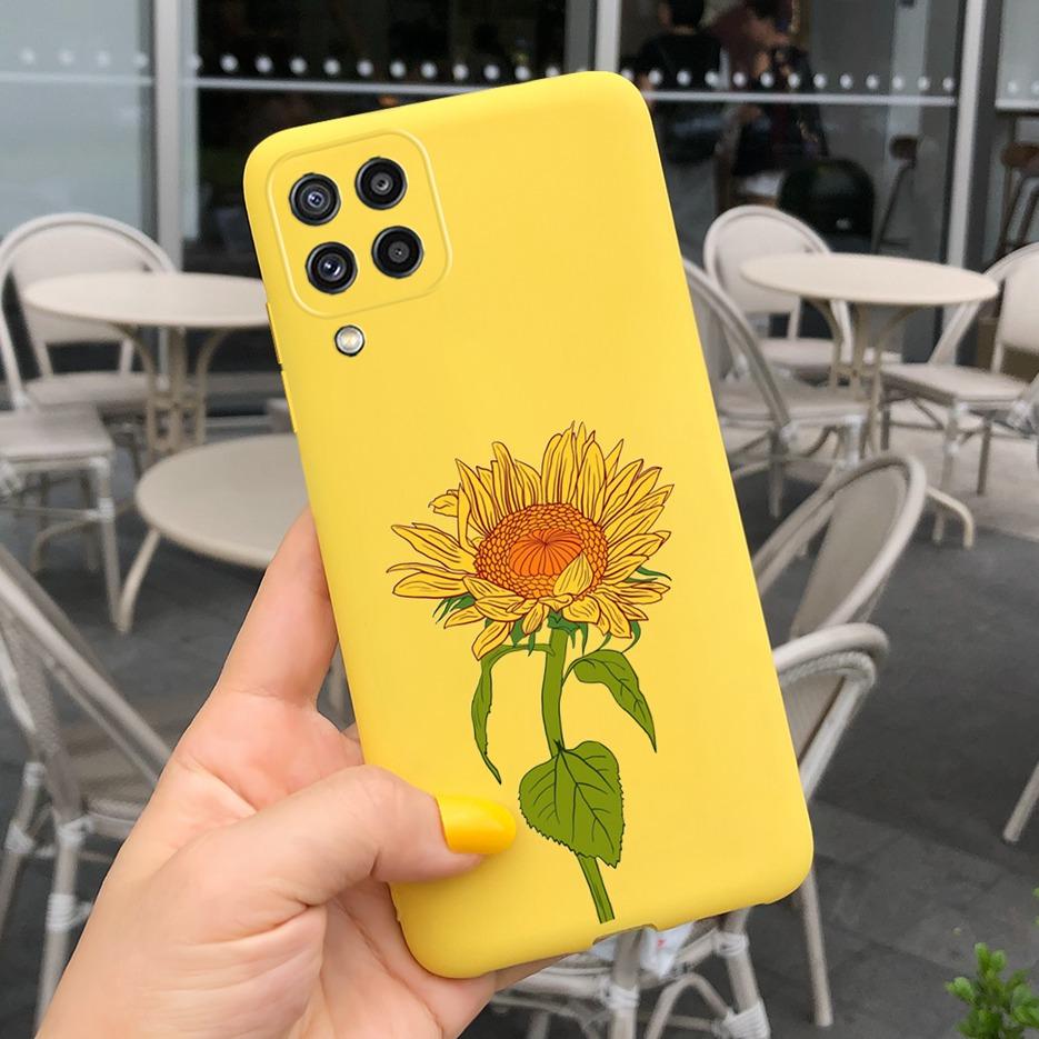 For Samsung Galaxy M32 Case Samsung M12 Soft Silicone Flower Phone Case For Samsung M32 M325F Cover Galaxy M 12 32 M12 TPU Funda