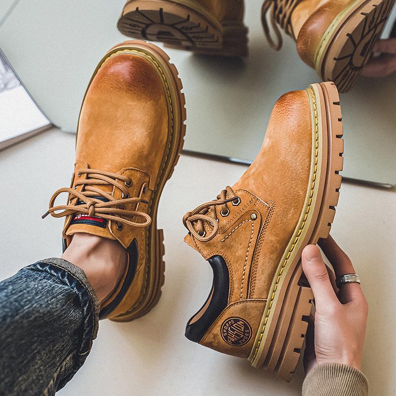 Herren Retro Britischer Stil Low-Top Mattierte Lässige Wanderschuhe - Sommer Vielseitige Dicksohlige Trendige Outdoor-Schuhe