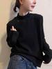 2025 Korean Chic Thermal Fleece Mock Neck Slimming Long Sleeve Women's T-shirt - Spring/Autumn