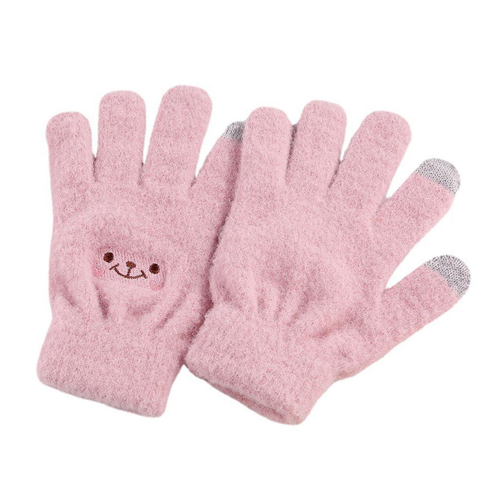 Winter   Glove Smile Face Design Elastic Thermal Warm Knit Glove for Women Girls