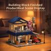 1935Pcs Cherry Blossom Villa Street Scene With Lights Building Blocks Set, House Assembly Toy, Desktop Ornament, Birthday Gift
