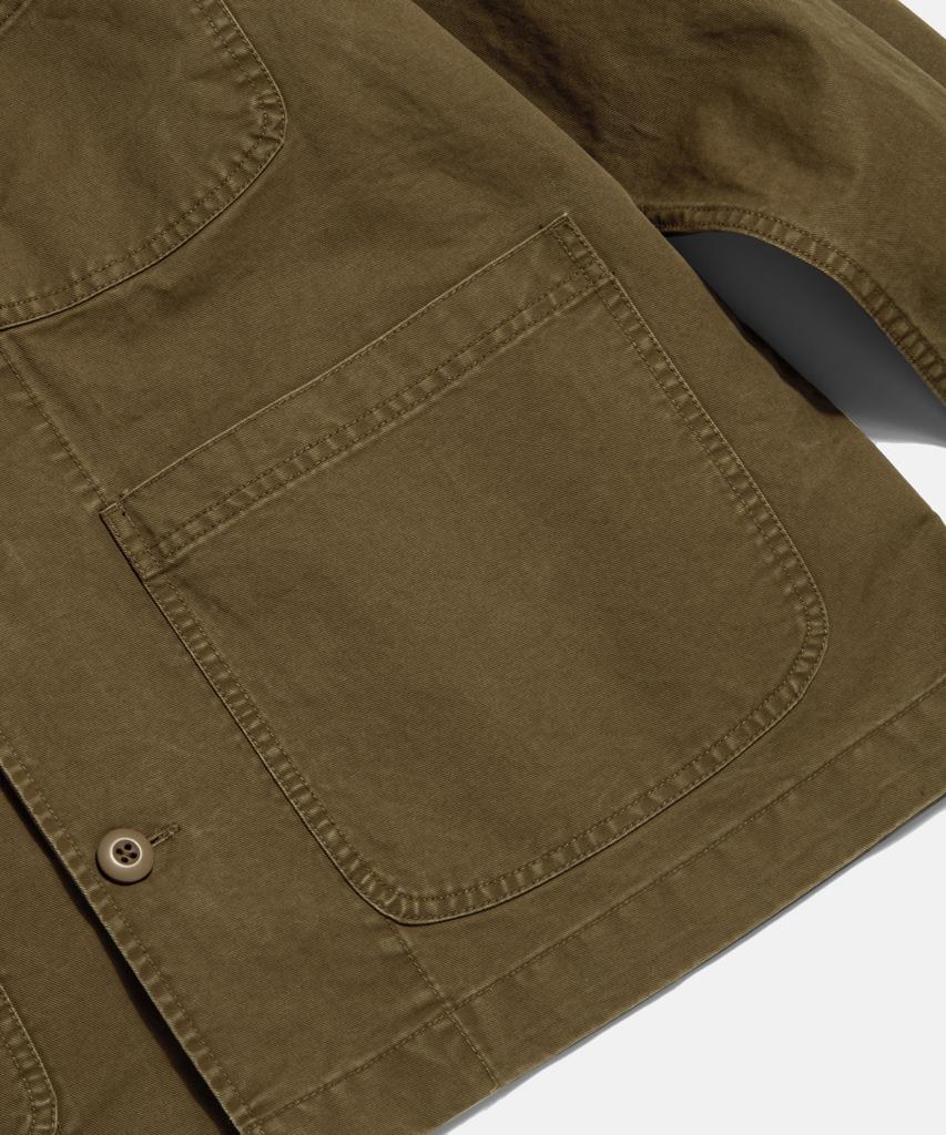Spionage Französische Weite Arbeitsjacke (Molton) Gewaschenes Braun
