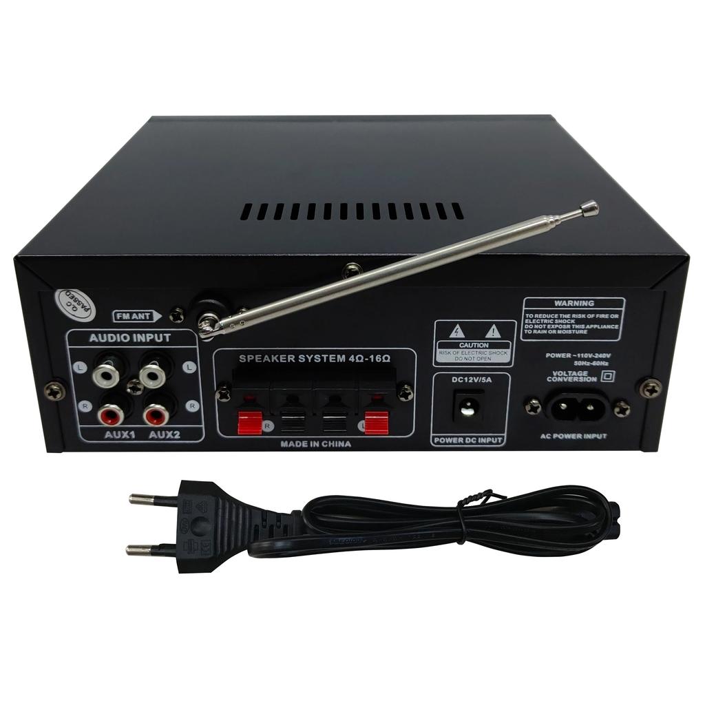 AK55 Auto-Verstärker 900W Max 2.0 Kanal Nennleistung 70W+70W Bluetooth Audio Hifi AMP Karaoke Musik-Player Unterstützt 110V 220V 12V