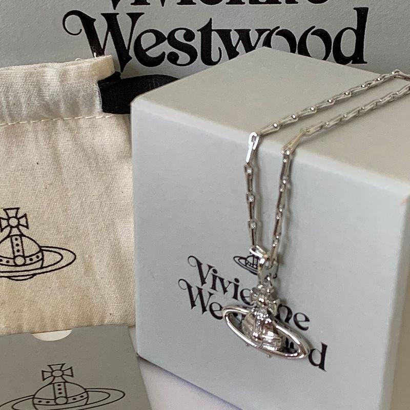 Vivienne Westwood Suzie Collection Embossed Silver Necklace And Bracelet U-shaped And Geometric Design Copper Material Electroplated Collarbone Chain