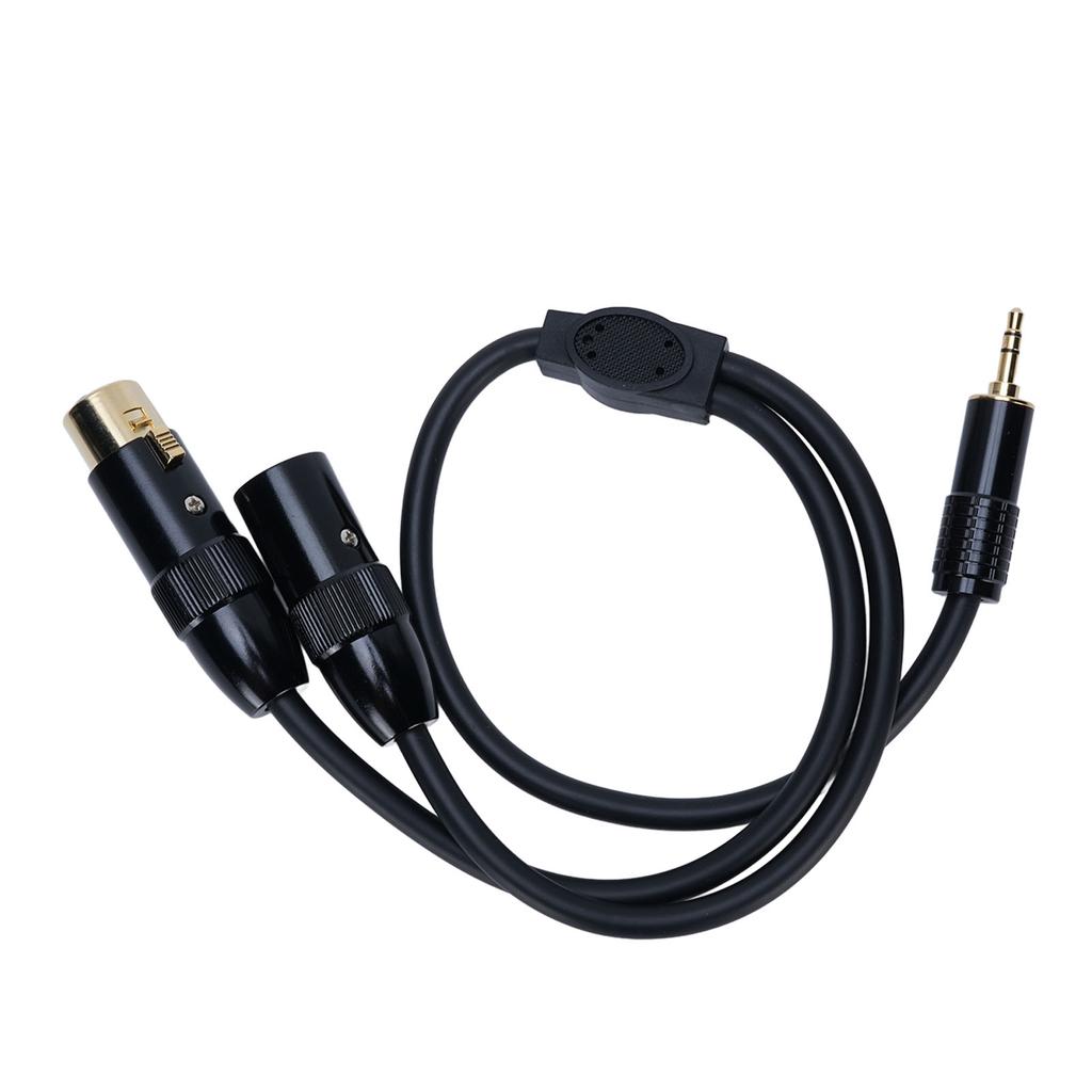 3.5mm to XLR Splitter Cable 0.5m Length 3.5mm Stereo Plug to 3 Pin XLR Male and Female Connector Cab