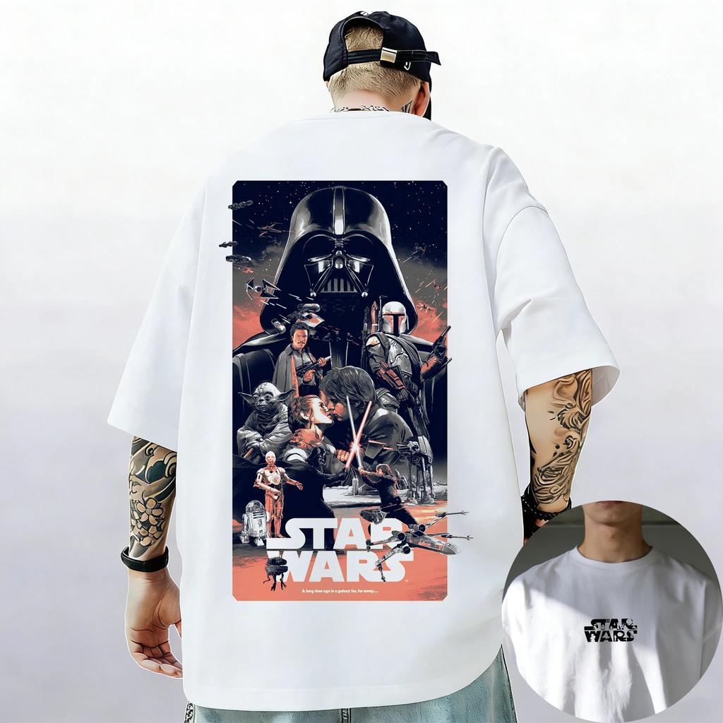 Galaxy Star Wars Darth Vader Tričko s krátkým rukávem Toto je cesta Mandalorian Chewbacca Pánské Dámské Dětské Ležérní Top s kulatým výstřihem