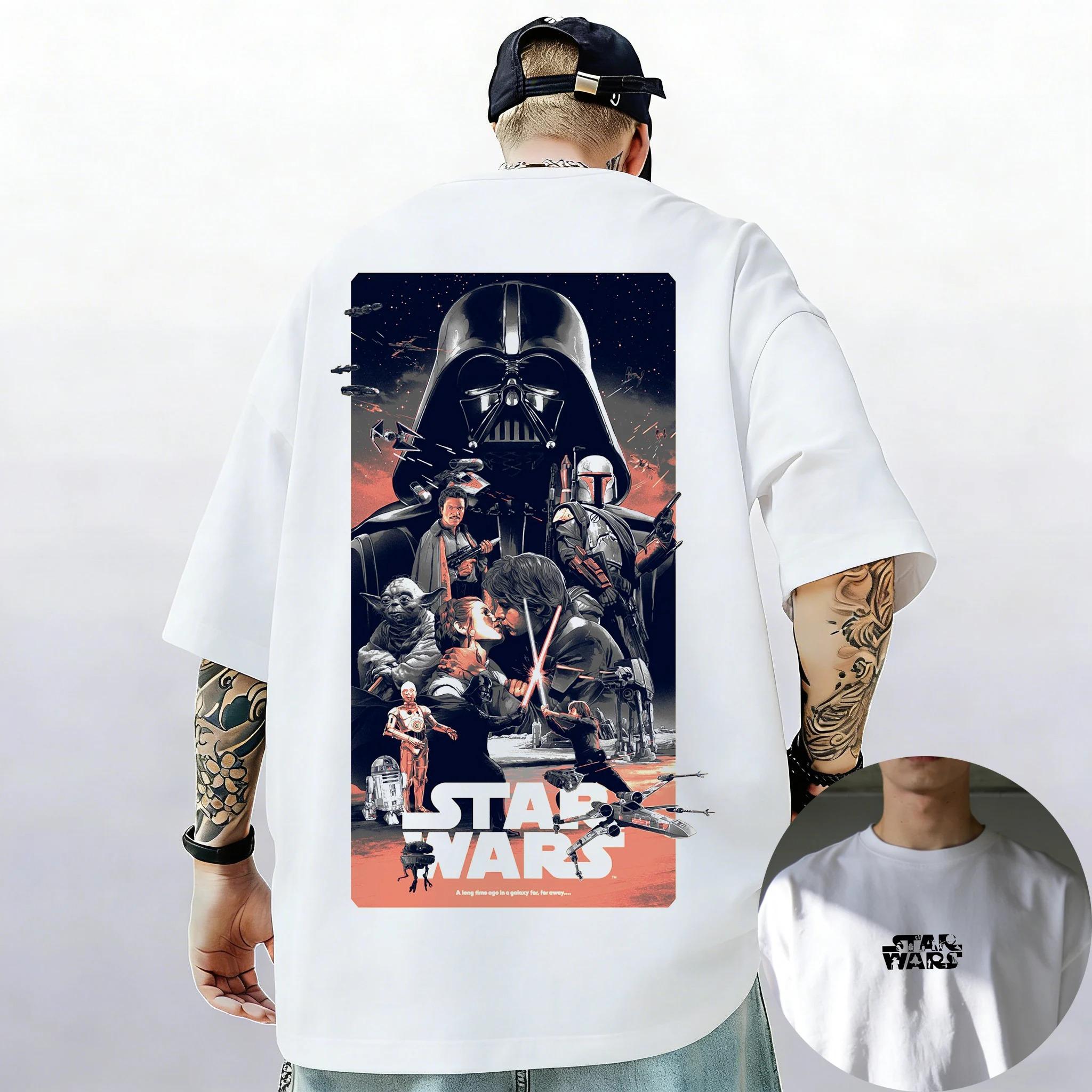 Galaxy Star Wars Darth Vader Kurzarm T-Shirt Das ist der Weg Mandalorianer Chewbacca Herren Damen Kinder Freizeit Rundhals Oberteile M rot