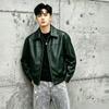 New men's leather jacket lapel motorcycle jacket leather jacket men's loose leave-in teen men's clothing