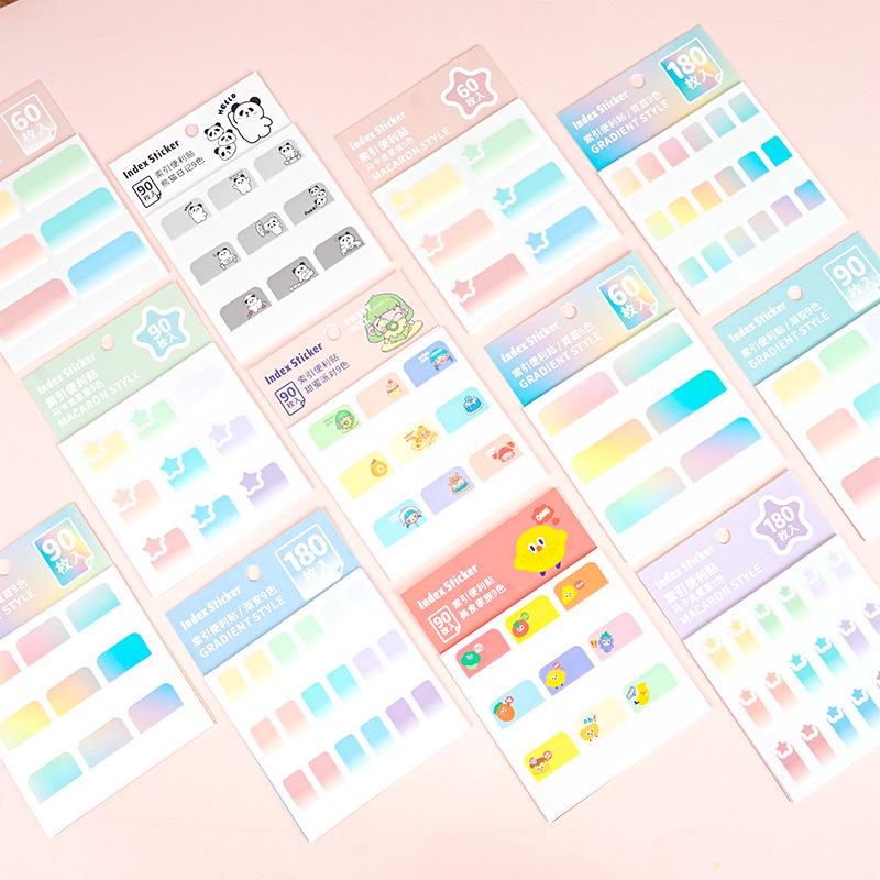 Gradient Cartoon Transparent Sticky Index Tabs for Students