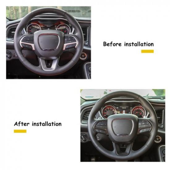 3x Steering Wheel Moulding Cover Trim for Dodge Challenger/Charger 15-21 Carbon