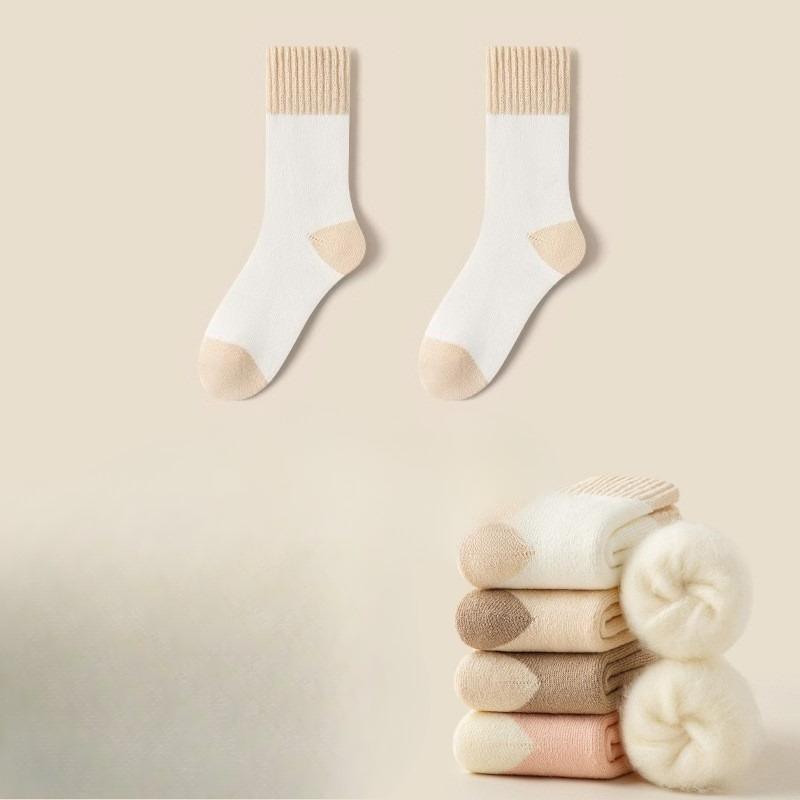 

Флисовые и Утепленные Теплые Кашемировые Носки, Осенне-Зимние Флисовые Носки до Середины Икры для Сна, Однотонные Повседневные Домашние Носки для Пола 1 pair