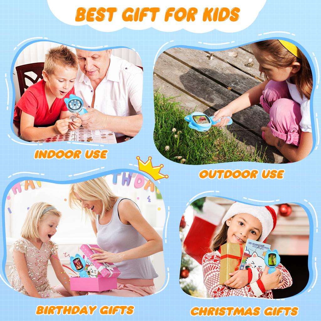 Microscop pentru copii cu ecran IPS de 2 inch Microscop digital portabil de mână cu mărire pentru copii Cadouri educative științifice