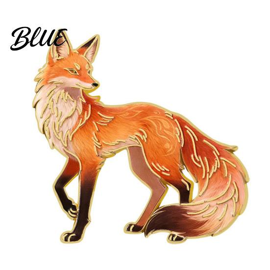 Sweaters Badge Brooch Pin Cartoon Fox Design Zinc Alloy UV