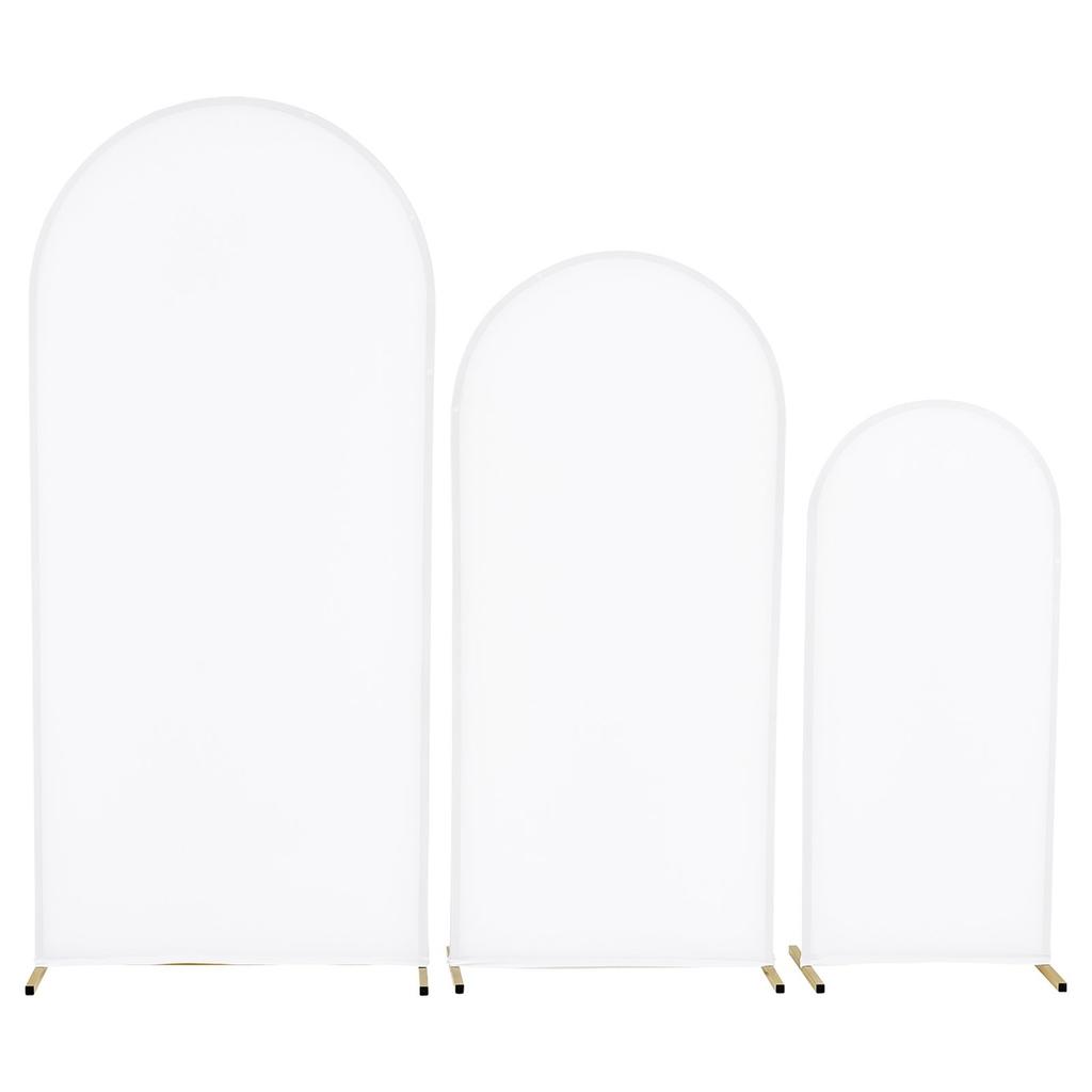 Arch Backdrop Stand, Set of 3, 1.8/1.5/1.2 m, Stable Structure, Easy Assembly, Gold Metal Arch Backdrop Stand with Cover, for Wedding, Birthday Party,