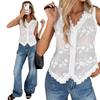 Vintage Embroidered Leaf Jacquard Heavy Embroidery V Neck Lace Crop Cami Top for Summer
