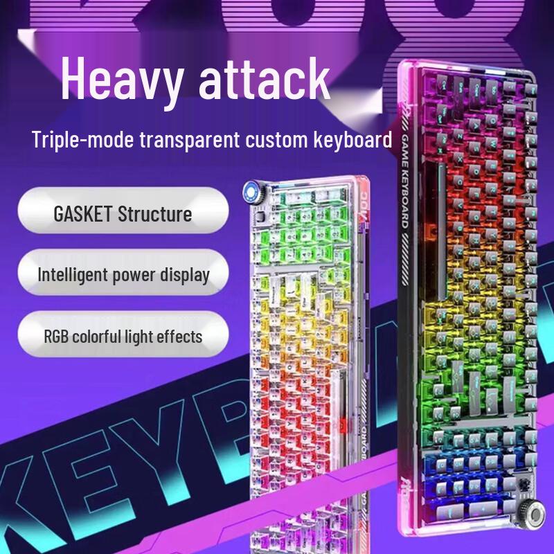 AOCK98 Tri-Mode Transparent Custom Mechanical Keyboard