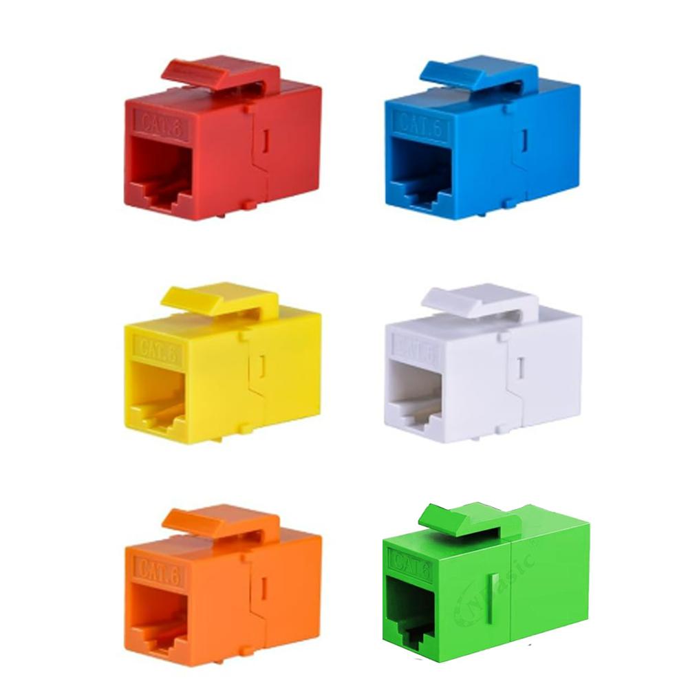 For RJ45 CAT6 Keystone Coupler Female To Female Insert Inline Coupler CAT6 Keystone Colorful Network Straight-through Connector