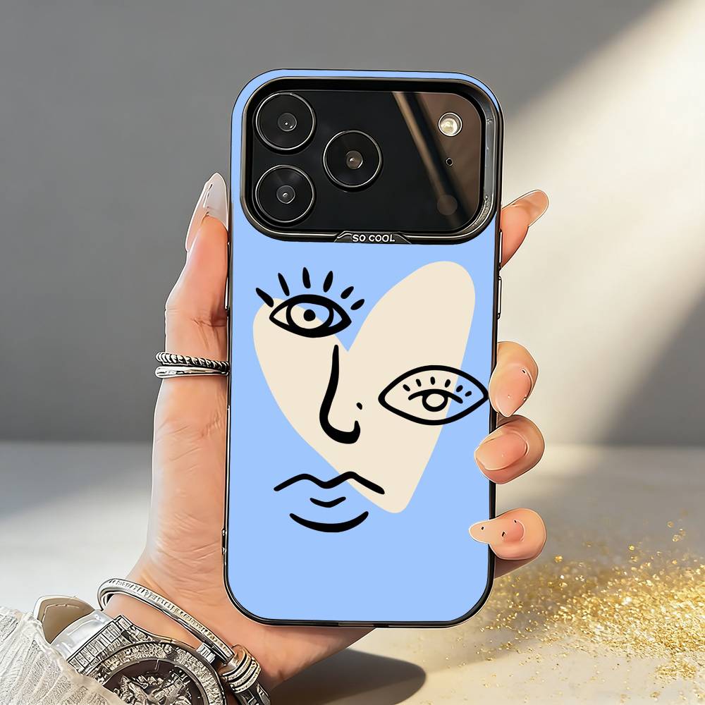 P-Picasso A-Abstract A-Art P-Painting Phone Case For iPhone17 16 15 14 13 12Pro Max Grey Black Matte Laser Metallic Aurora Funda
