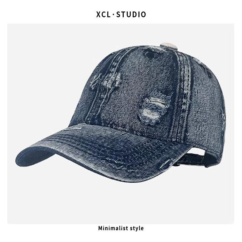 

Spring and Autumn New Hat Men s Fashion Ripped Cowboy Baseball Cap Street Hip Hop Cap Women average size