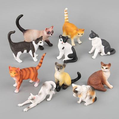 Realistic Siamese Cat Figurine Animal Model Desk Ornament Early Learning/Animal Figure Toy Kids Collectors Animal Enthusiasts