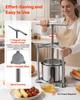 Fruit Wine Press, 1.6 Gallon/6L, Stainless Steel Manual Juice Maker with Powerful T-Shaped Handle, Juice Making for Apple/Grape/Orange/Berry,