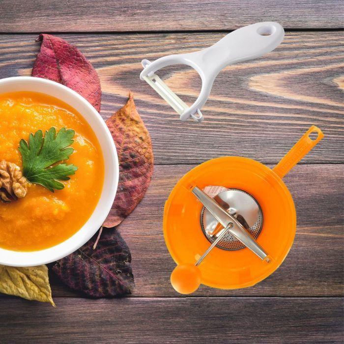 Ensemble de 2 ustensiles spécial purée avec éplucheur et moulin à légumes - FACKELMANN -