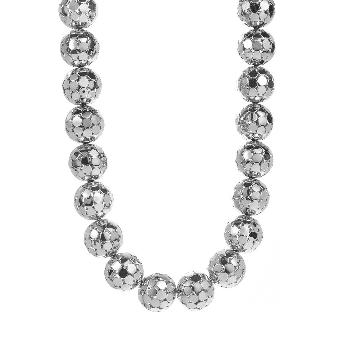 

Легкое роскошное преувеличенное металлическое ожерелье с бусинами, персонализированная панк-полая круглая бусина, высококлассная цепочка для ключицы