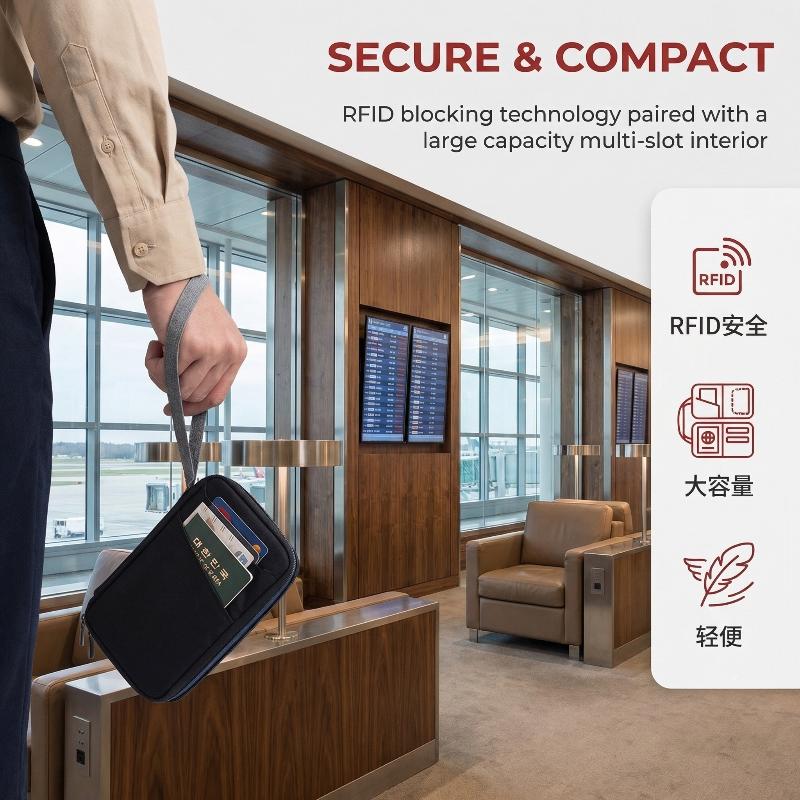 Waterproof Travel Passport Holder RFID Safe Family Organizer Case with Multiple Card Slots - Family Travel Wallet