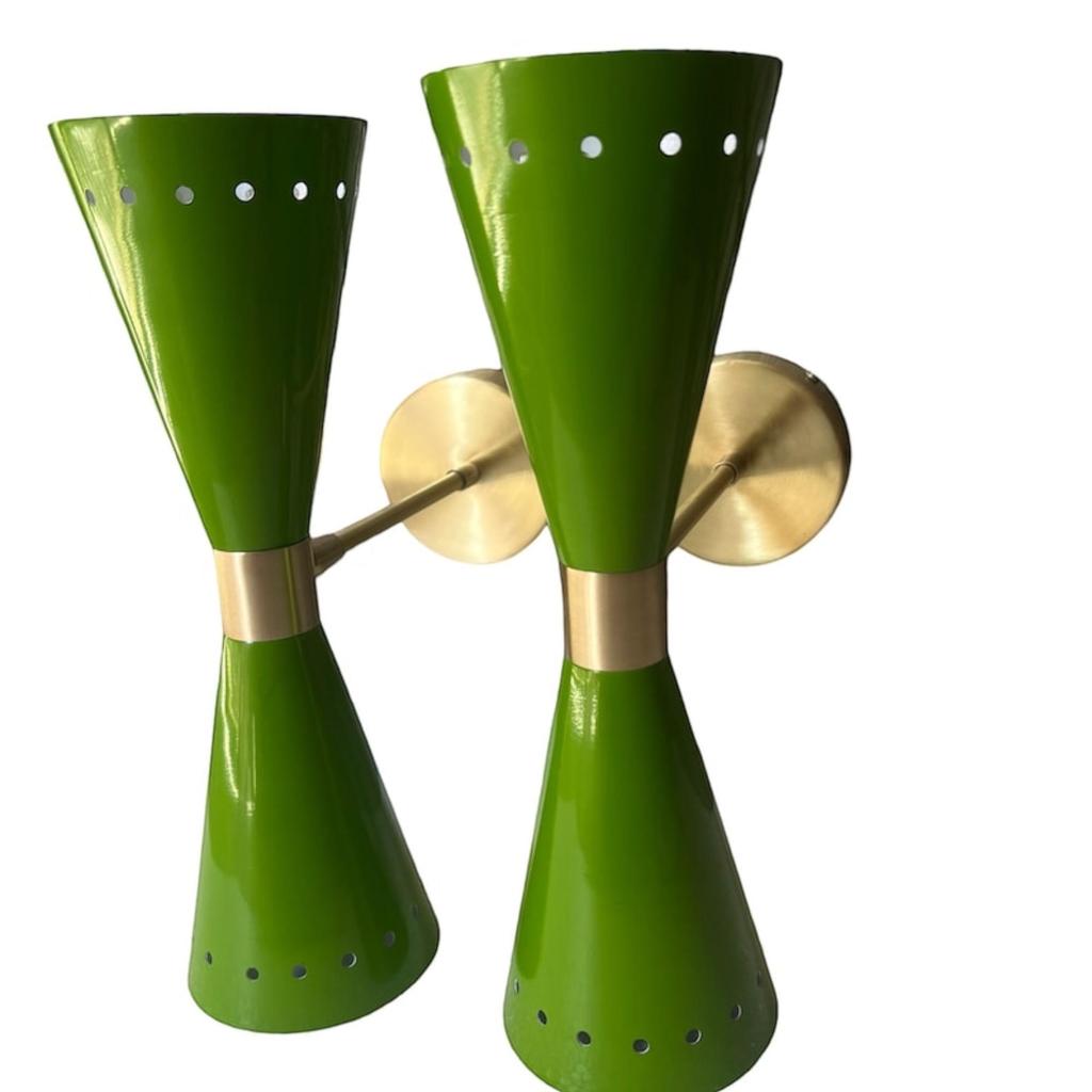 Kinkiet ścienny Mid-Century Modern Green Diabolo, podwójna oprawa oświetleniowa, lampa ścienna w stylu industrialnym, wystrój domu, nowoczesna lampa ścienna