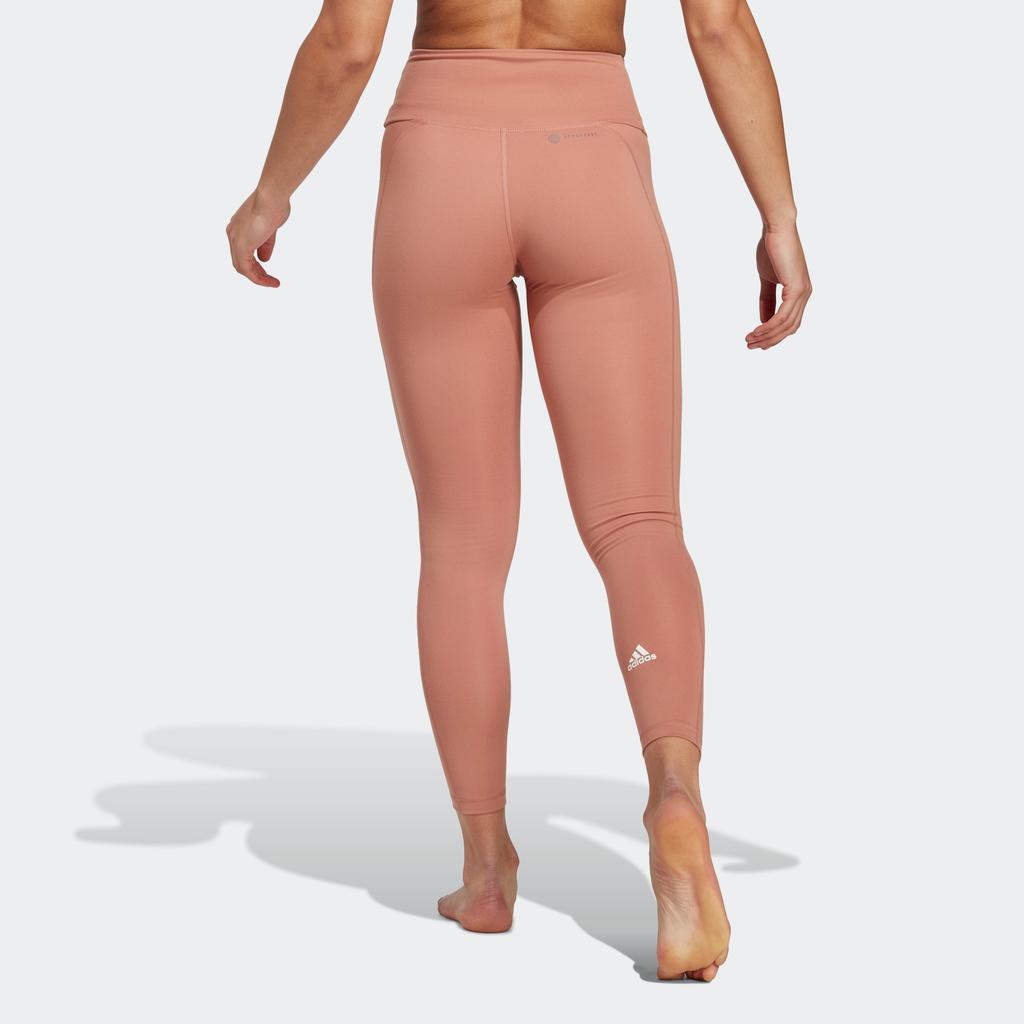 Adidas Yoga Essentials High Waist Fitness Leggings SS23 Women Bottoms Rock-Heather-Brown IC8310