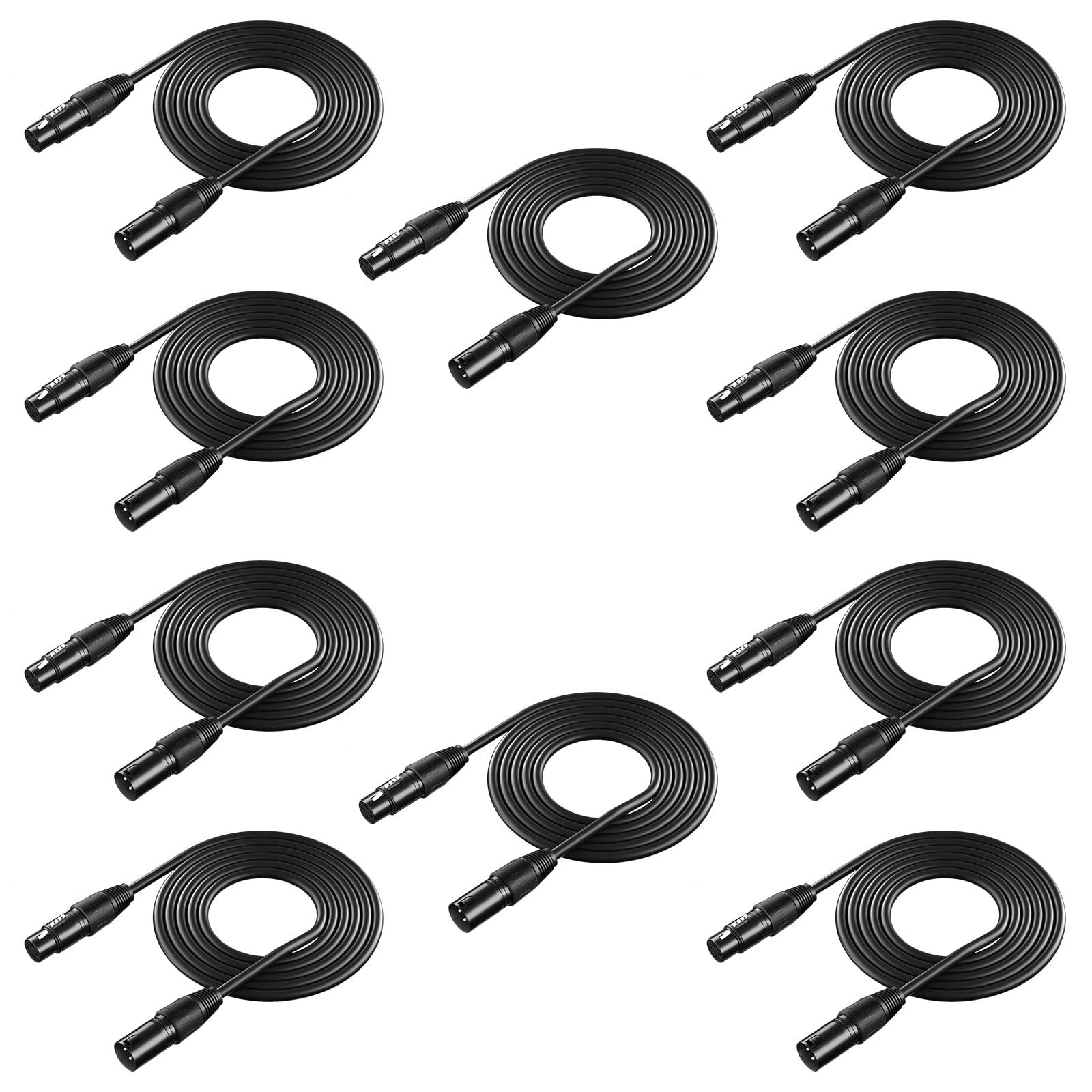 

NEEWER XLR Cable 10-Pack, 2m, Stage Light Use