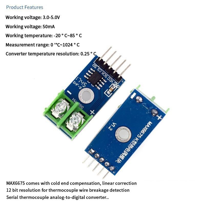 Temperature Degrees Module Max6675 Module + K Type Thermocouple Thermocouple Senso