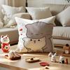 Bubu duda Mochi Peach Cat Cushion Cover Silky Short Plush with Invisible Zipper Dustproof Sofa Pillow Cover for Home Decor