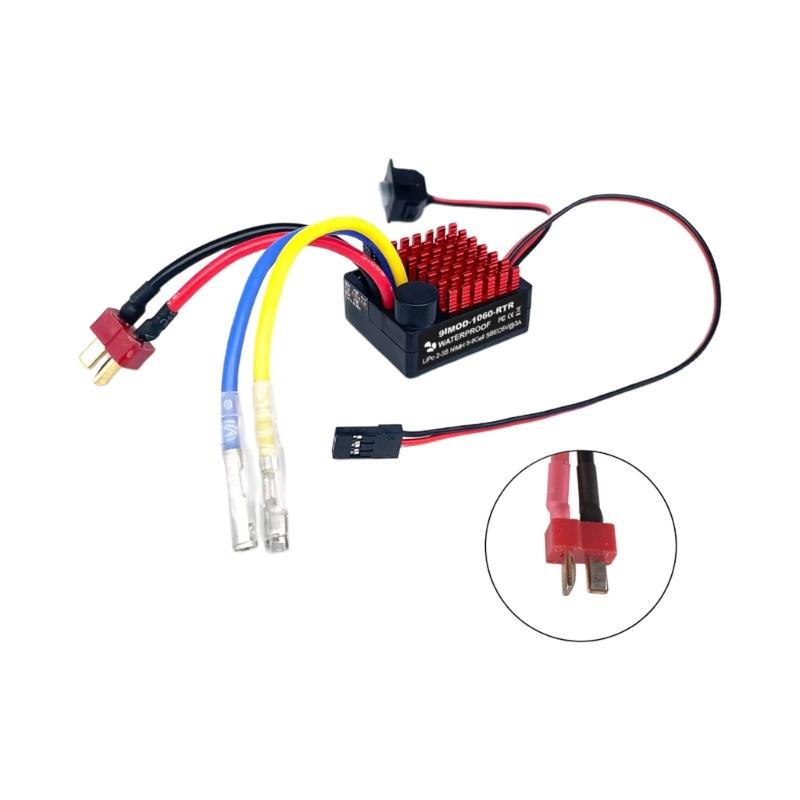 Waterproof 60A Brushed ESC For 1/10 Scale Crawlers Car With RTRs Plugs Play And LiPos Compatibility