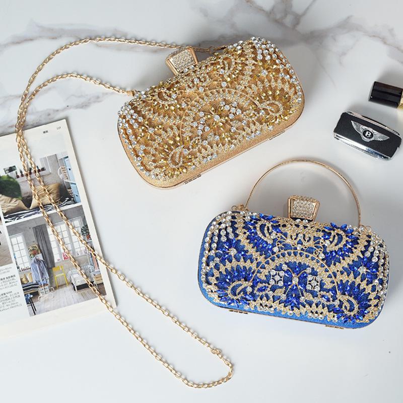 Borsa a Mano Argentata Lusso Donna Borsa alla Moda Cristallo Matrimonio Sposa Signora Diamante Telefoni Cellulari Portafogli Donna Borsa a Spalla