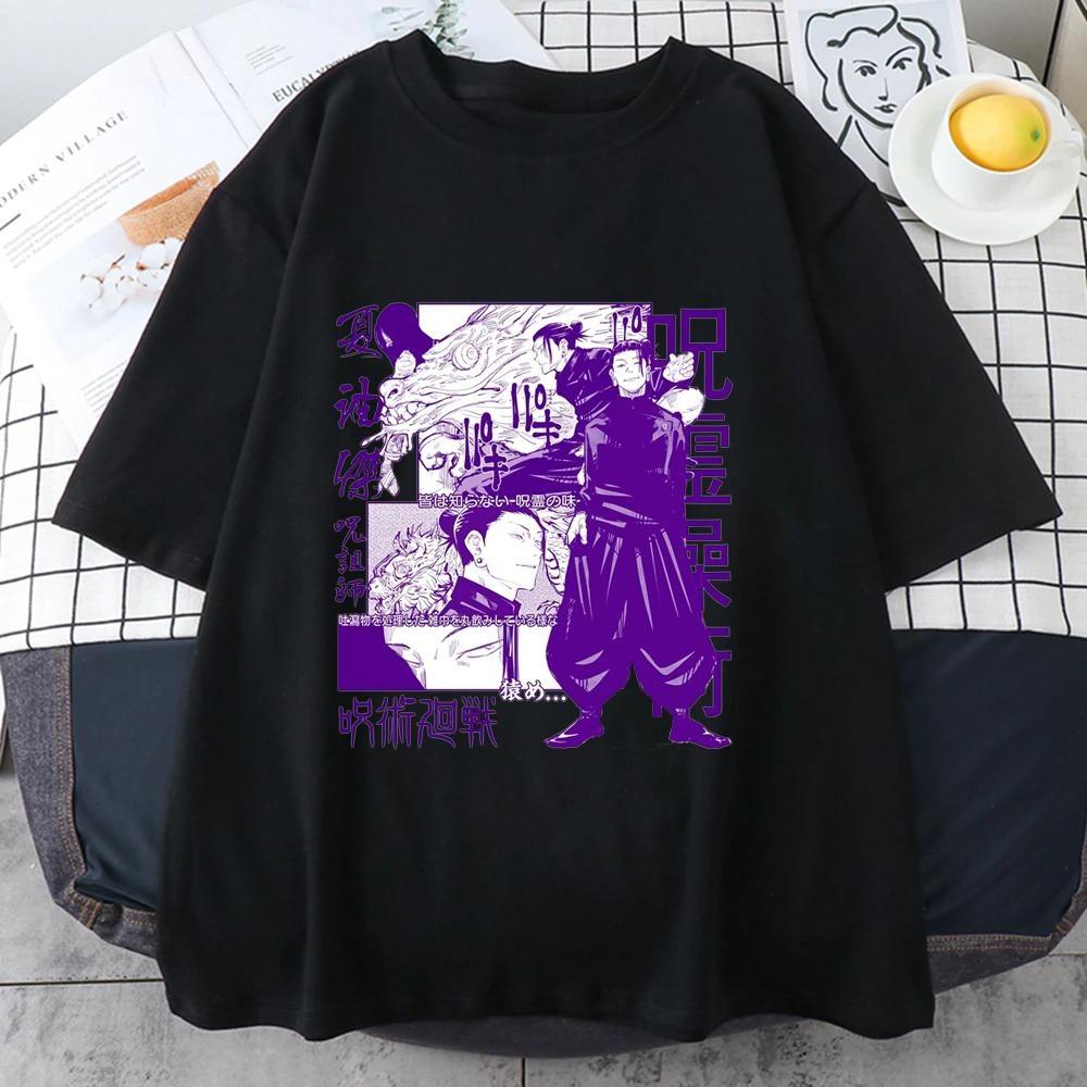 Hot Anime New Cool Geto Suguru Printed T-Shirt Tops Men Women Casual Outdoor Street Round Neck Short Sleeve Shirt Anime T-Shirt