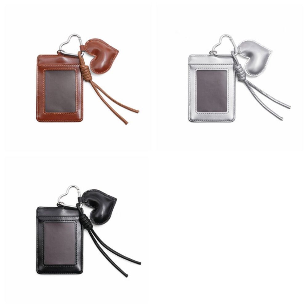 Portable Short Card Holder Love Heart Multifunction Hangging Card Bag Bag Pendant Korean Style Multi-card Wallet Outdoor