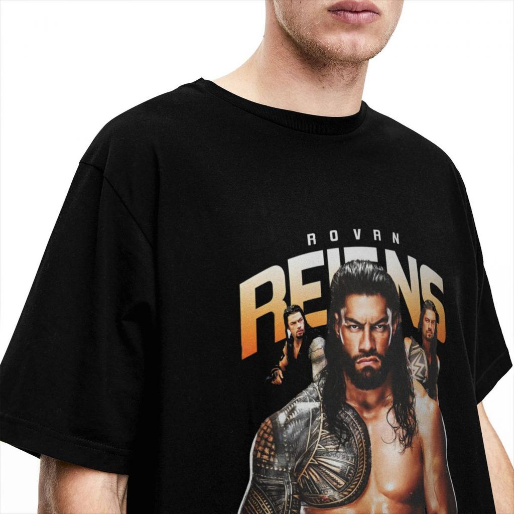 Roman Reigns Wrestling Vinner Tilbehør T-skjorter Menn Kvinner Vintage Ren Bomull Grafisk Trykk Klær