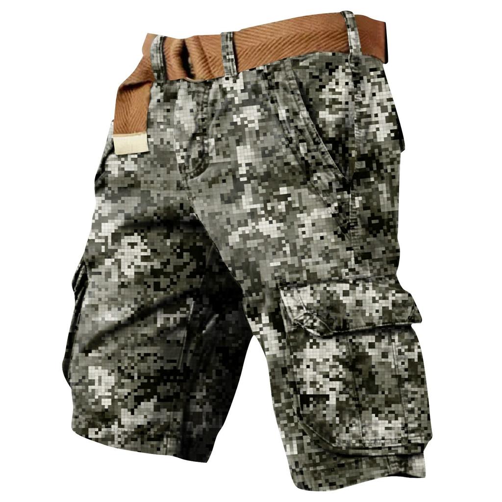 Men's Independence Day Printed Multi Pocket Workwear Shorts