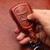 Tukellen for Cadillac Leather Key Fob Cover with Keychain Leather Key Case Key Shell 360 Degree Full Protection Compatible with Cadillac Escalade CTS