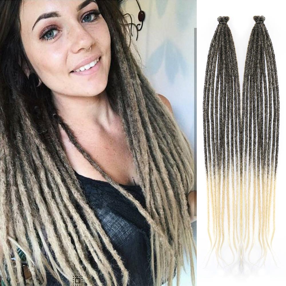24 Inch DreadLock Extensions Handmade Thin And Soft Reggae Hip-Hop Style Synthetic DreadLock Extensions Crochet Hair for Women