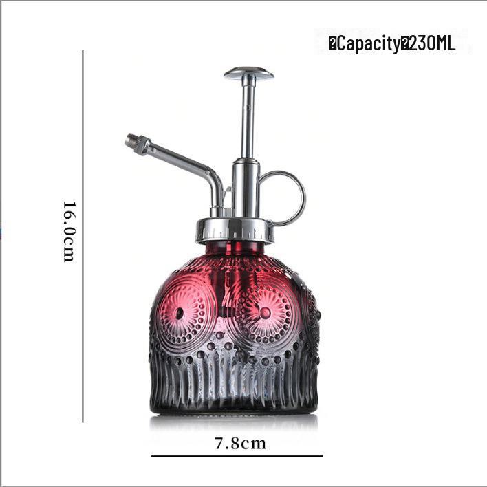 Retro Sunflower Glass Watering Can & Sprayer for Garden