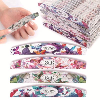 10 pezzi Lima per unghie professionale a farfalla, lucidatrice per unghie, mezzaluna, per pittura ad acquerello, per manicure, strumenti per nail art