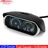 2In1 LCD Gauge 0-190ohm Fuel Level Gauge+Voltmeter Alarm for Petrol Diesel Enginee Car 240-33 Ohm Oil Tank Meter 9-36V