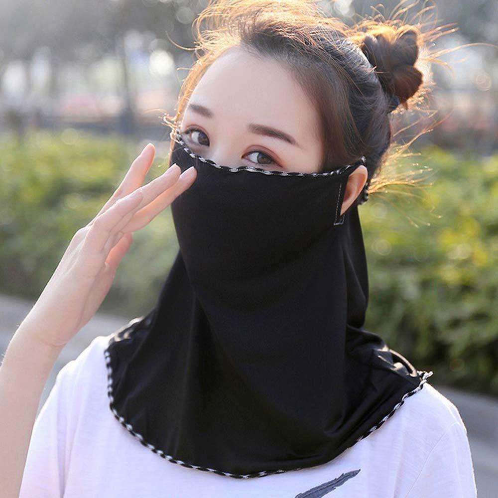 Floral Sunscreen Veil Driving Face Mask Summer Sunscreen Mask Face Gini Mask Womne Neckline Mask